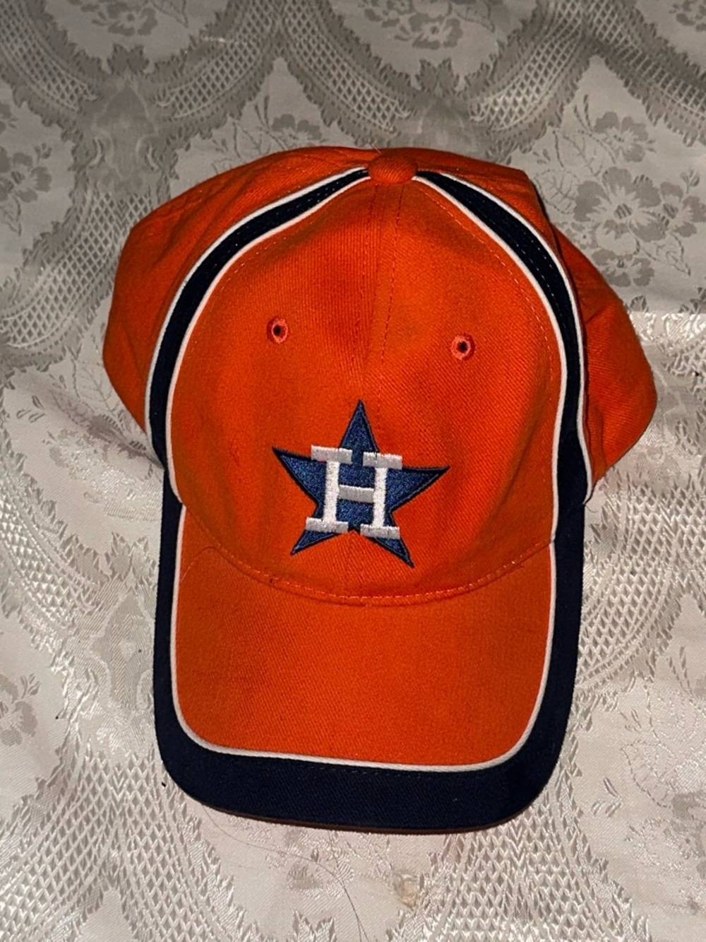 Orange Houston Astros Baseball Cap with Navy Trim